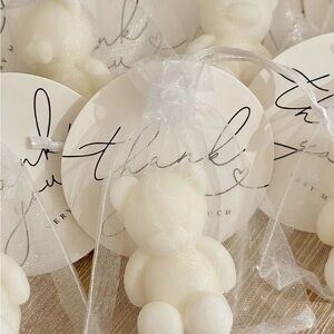 Elegant White Teddy Bear Party Favors